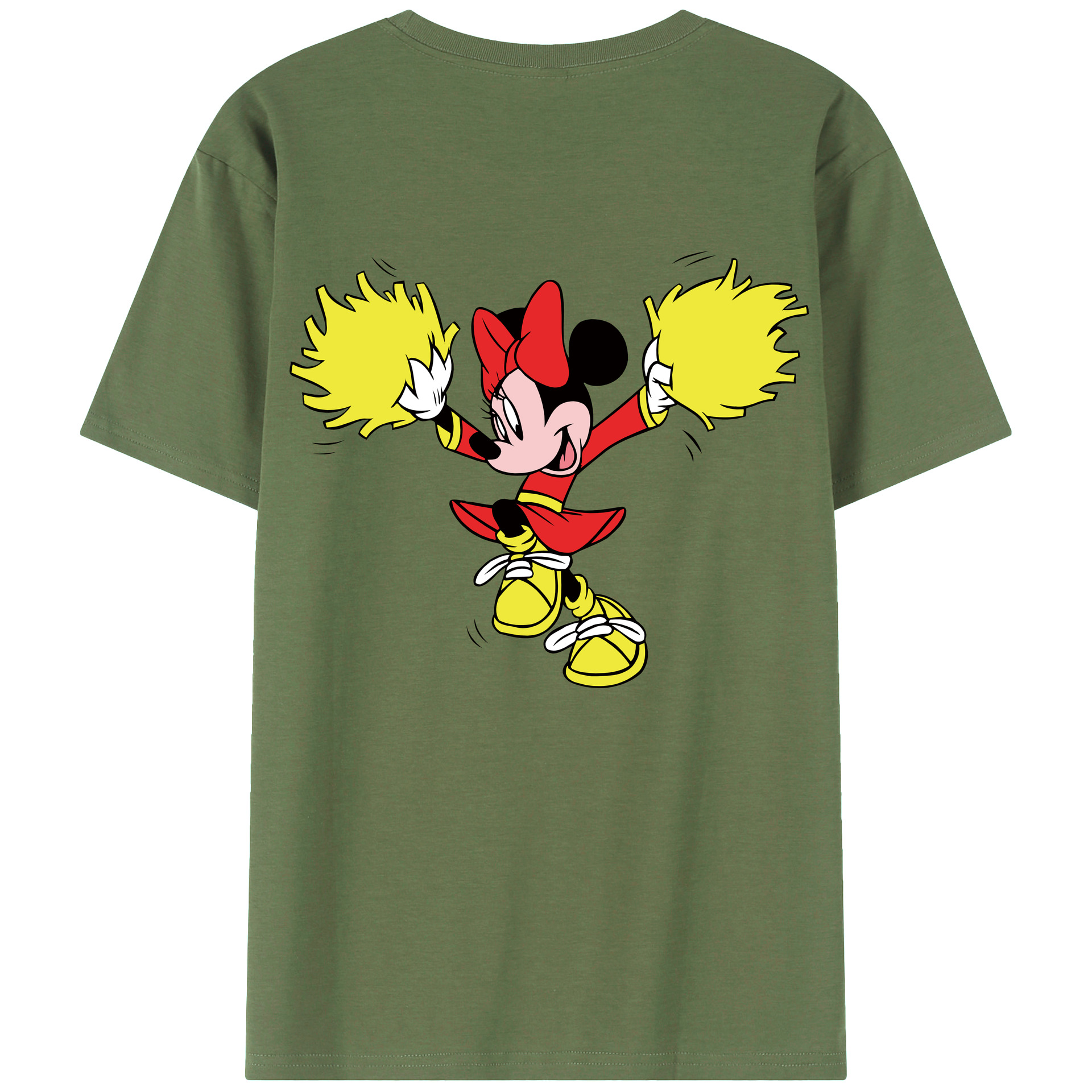 ミッキーマウス Mickey Mouse 綿100％ メンズ半袖Tシャツ（バックプリント） 通気性